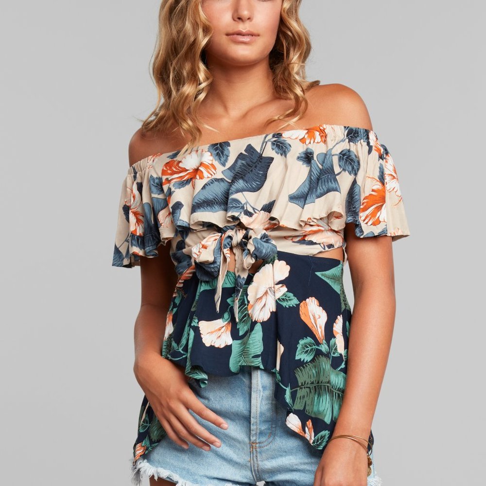 Off Shoulder Floral Blouse